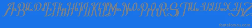 Weitere Informationen zur ChanceraBold-Schriftart ChanceraBold-Schriftart – Graue Schriften auf blauem Hintergrund