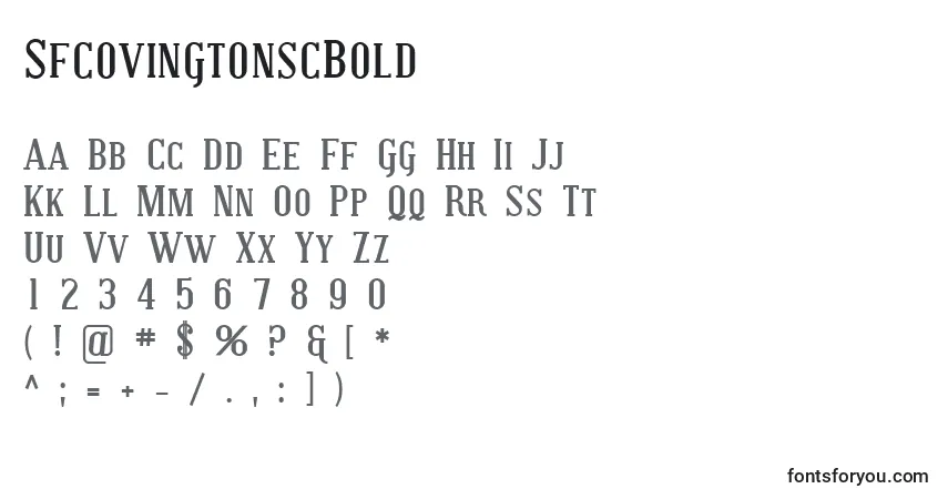 A fonte SfcovingtonscBold – alfabeto, números, caracteres especiais