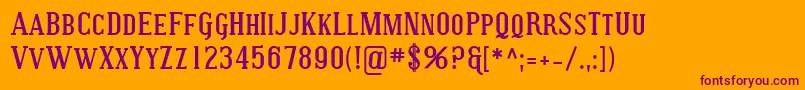 SfcovingtonscBold Font – Purple Fonts on Orange Background