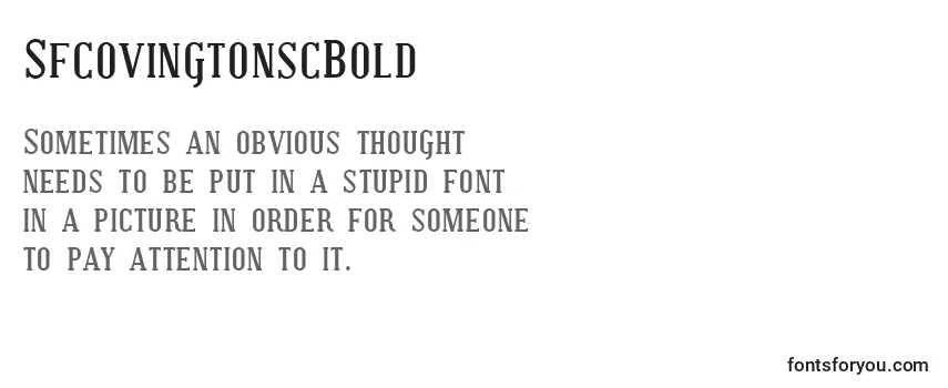 Review of the SfcovingtonscBold Font