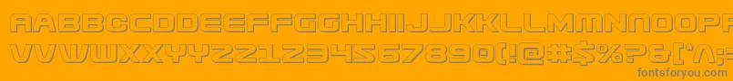 Usuzi3D-Schriftart – Graue Schriften auf orangefarbenem Hintergrund