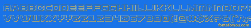 Usuzi3D Font – Orange Fonts on Blue Background