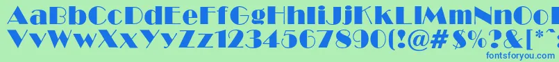 Broadwayc Font – Blue Fonts on Green Background