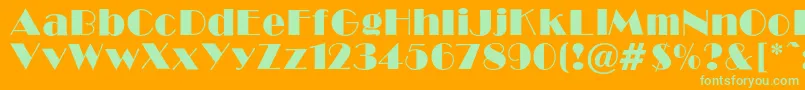 Broadwayc Font – Green Fonts on Orange Background