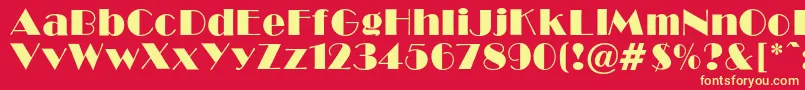 Broadwayc Font – Yellow Fonts on Red Background