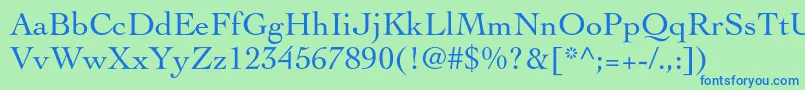 フォントCochinltstd – 青い文字は緑の背景です。