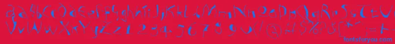 Analphabetismxtreme Font – Blue Fonts on Red Background