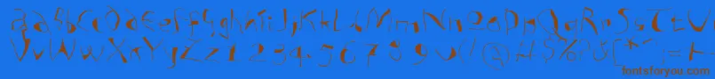 Police Analphabetismxtreme – polices brunes sur fond bleu