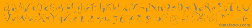 Analphabetismxtreme-Schriftart – Graue Schriften auf orangefarbenem Hintergrund