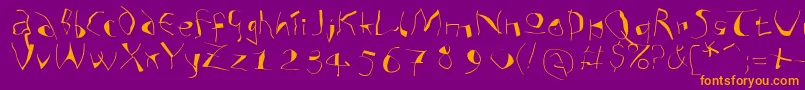 Analphabetismxtreme Font – Orange Fonts on Purple Background