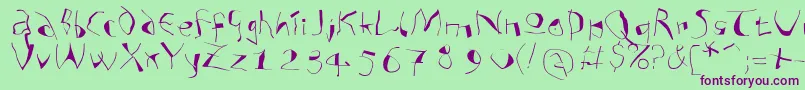 Analphabetismxtreme Font – Purple Fonts on Green Background