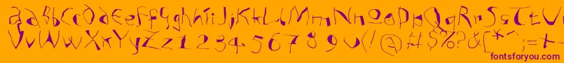 Analphabetismxtreme Font – Purple Fonts on Orange Background