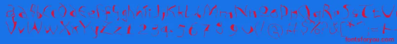Шрифт Analphabetismxtreme – красные шрифты на синем фоне