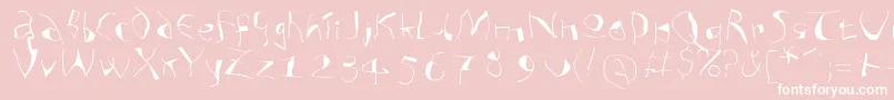 Analphabetismxtreme-Schriftart – Weiße Schriften auf rosa Hintergrund