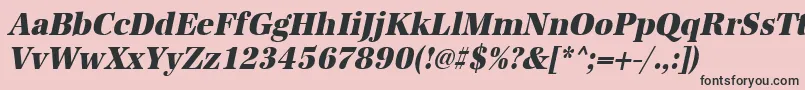 UrwantiquatextbolextnarOblique Font – Black Fonts on Pink Background