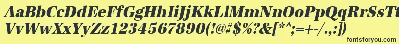 UrwantiquatextbolextnarOblique Font – Black Fonts on Yellow Background