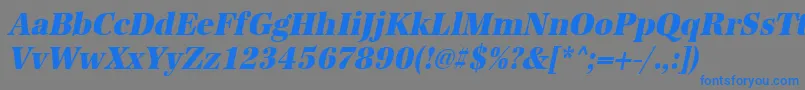 UrwantiquatextbolextnarOblique Font – Blue Fonts on Gray Background