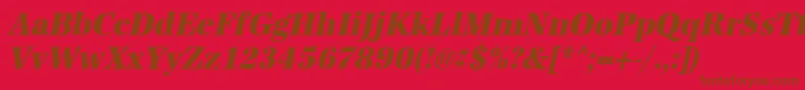 UrwantiquatextbolextnarOblique Font – Brown Fonts on Red Background