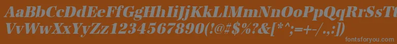 UrwantiquatextbolextnarOblique-Schriftart – Graue Schriften auf braunem Hintergrund