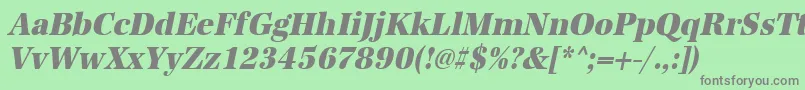 UrwantiquatextbolextnarOblique Font – Gray Fonts on Green Background