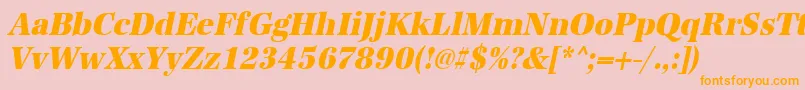 UrwantiquatextbolextnarOblique Font – Orange Fonts on Pink Background