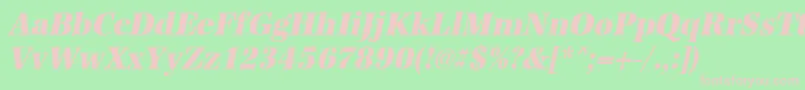 UrwantiquatextbolextnarOblique-fontti – vaaleanpunaiset fontit vihreällä taustalla