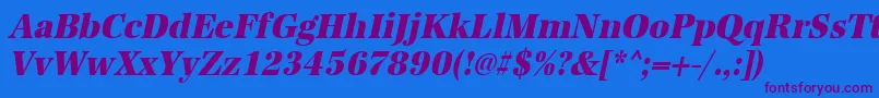 UrwantiquatextbolextnarOblique Font – Purple Fonts on Blue Background