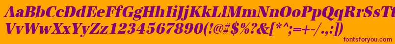 UrwantiquatextbolextnarOblique Font – Purple Fonts on Orange Background