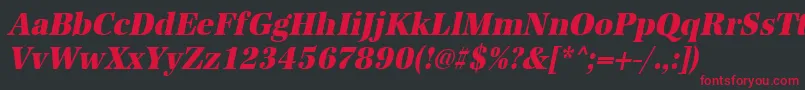 UrwantiquatextbolextnarOblique Font – Red Fonts on Black Background