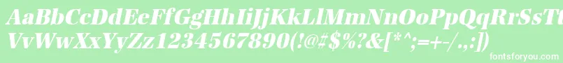 UrwantiquatextbolextnarOblique Font – White Fonts on Green Background