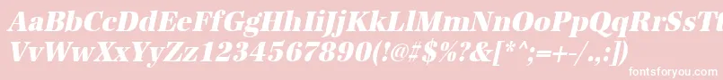 UrwantiquatextbolextnarOblique Font – White Fonts on Pink Background