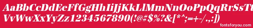 UrwantiquatextbolextnarOblique Font – White Fonts on Red Background