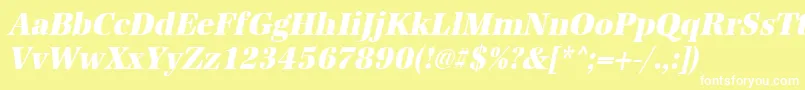 UrwantiquatextbolextnarOblique Font – White Fonts on Yellow Background