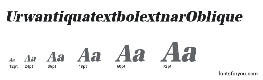 UrwantiquatextbolextnarOblique Font Sizes