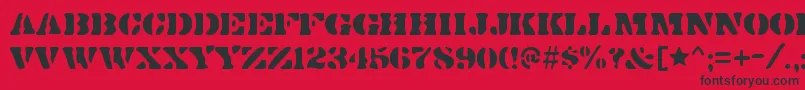 DirtybakersdozenRegular Font – Black Fonts on Red Background
