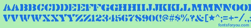 DirtybakersdozenRegular Font – Blue Fonts on Green Background
