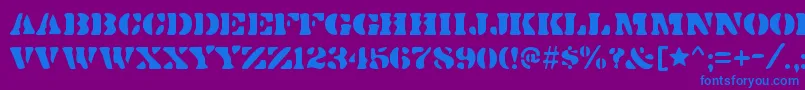 Шрифт DirtybakersdozenRegular – синие шрифты на фиолетовом фоне