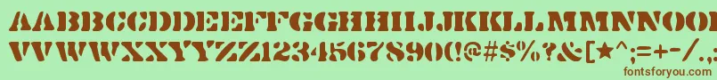 DirtybakersdozenRegular Font – Brown Fonts on Green Background