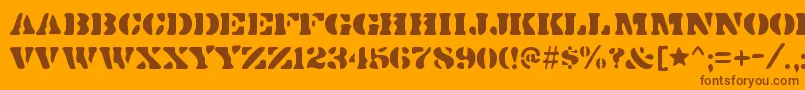 DirtybakersdozenRegular-fontti – ruskeat fontit oranssilla taustalla