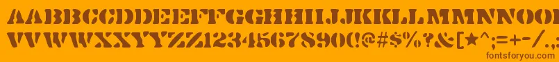 DirtybakersdozenRegular Font – Brown Fonts on Orange Background