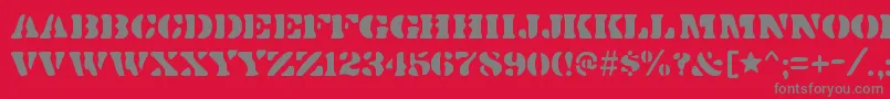 DirtybakersdozenRegular Font – Gray Fonts on Red Background