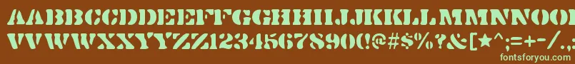 DirtybakersdozenRegular Font – Green Fonts on Brown Background