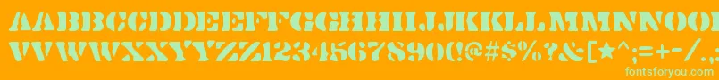 DirtybakersdozenRegular Font – Green Fonts on Orange Background