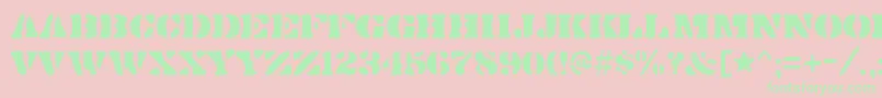 DirtybakersdozenRegular Font – Green Fonts on Pink Background
