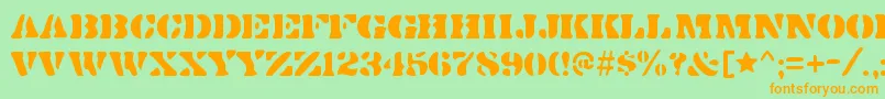 DirtybakersdozenRegular Font – Orange Fonts on Green Background