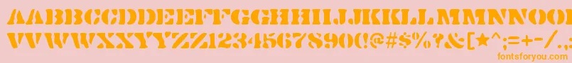 DirtybakersdozenRegular Font – Orange Fonts on Pink Background
