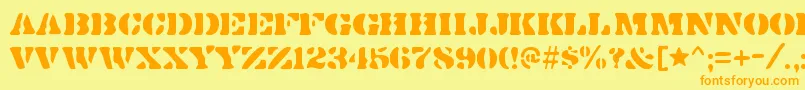DirtybakersdozenRegular Font – Orange Fonts on Yellow Background