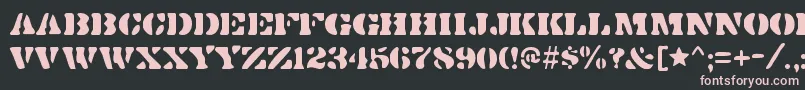 DirtybakersdozenRegular-fontti – vaaleanpunaiset fontit mustalla taustalla