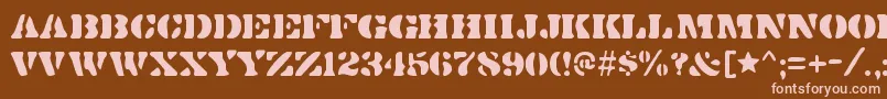 DirtybakersdozenRegular-fontti – vaaleanpunaiset fontit ruskealla taustalla