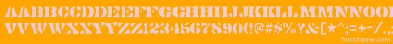 DirtybakersdozenRegular-Schriftart – Rosa Schriften auf orangefarbenem Hintergrund